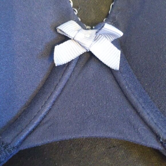 Victoria's Secret navy blue padded lined underwire bra, lace overlay 36DDD - Picture 4 of 9